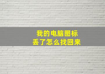 我的电脑图标丢了怎么找回来