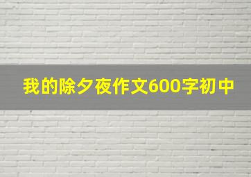 我的除夕夜作文600字初中