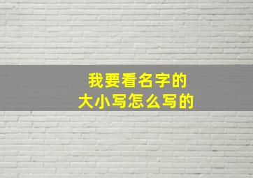 我要看名字的大小写怎么写的