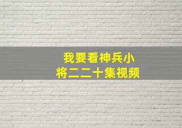 我要看神兵小将二二十集视频