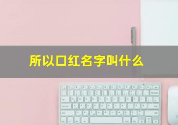 所以口红名字叫什么