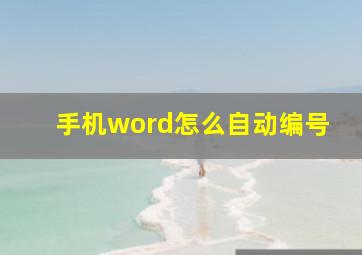 手机word怎么自动编号