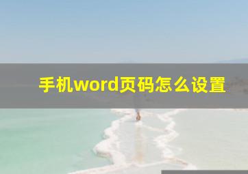 手机word页码怎么设置