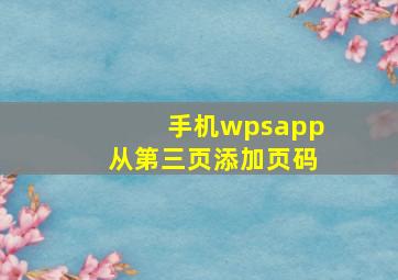 手机wpsapp从第三页添加页码