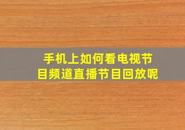 手机上如何看电视节目频道直播节目回放呢