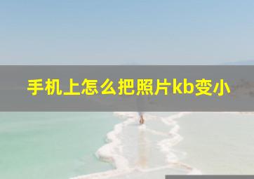 手机上怎么把照片kb变小