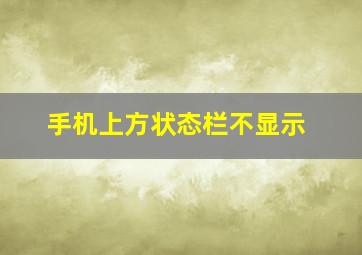 手机上方状态栏不显示