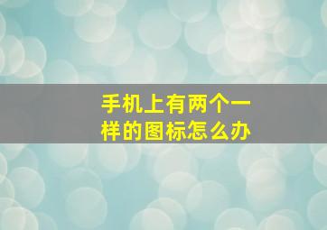 手机上有两个一样的图标怎么办