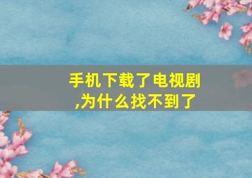 手机下载了电视剧,为什么找不到了