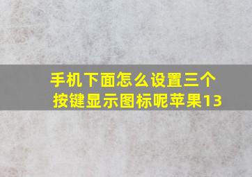 手机下面怎么设置三个按键显示图标呢苹果13