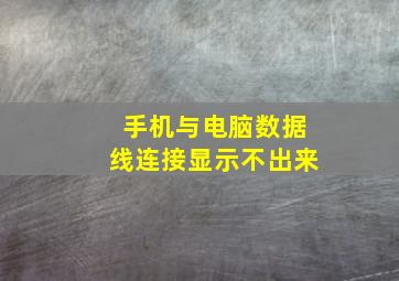 手机与电脑数据线连接显示不出来