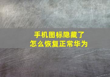 手机图标隐藏了怎么恢复正常华为