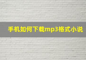 手机如何下载mp3格式小说