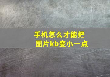 手机怎么才能把图片kb变小一点