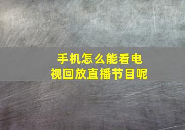 手机怎么能看电视回放直播节目呢