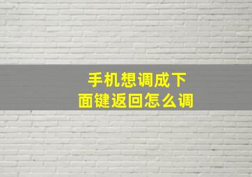 手机想调成下面键返回怎么调