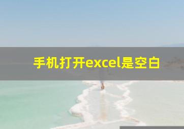 手机打开excel是空白