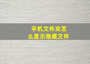 手机文件夹怎么显示隐藏文件