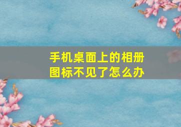 手机桌面上的相册图标不见了怎么办