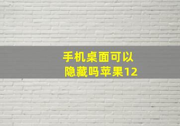 手机桌面可以隐藏吗苹果12