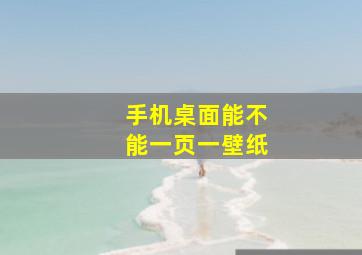 手机桌面能不能一页一壁纸