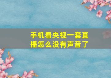 手机看央视一套直播怎么没有声音了