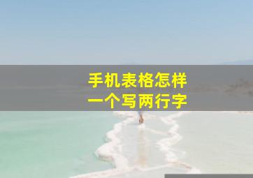 手机表格怎样一个写两行字