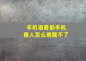 手机语音助手机器人怎么唤醒不了