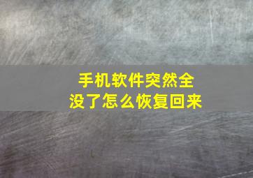 手机软件突然全没了怎么恢复回来