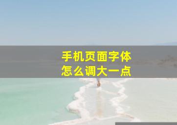 手机页面字体怎么调大一点