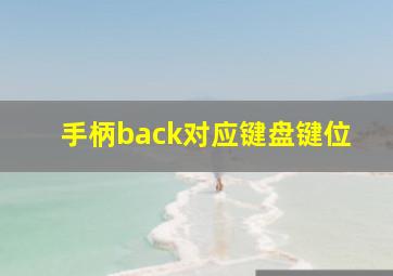 手柄back对应键盘键位