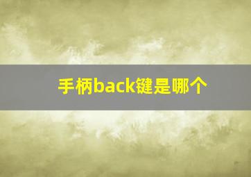 手柄back键是哪个