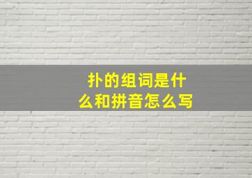 扑的组词是什么和拼音怎么写