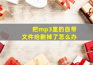 把mp3里的自带文件给删掉了怎么办