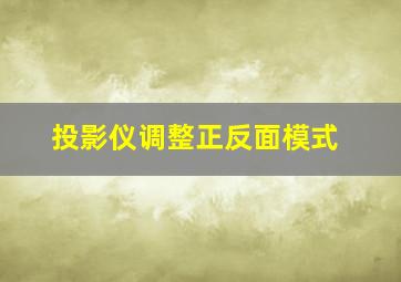 投影仪调整正反面模式