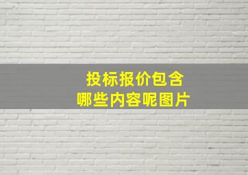 投标报价包含哪些内容呢图片