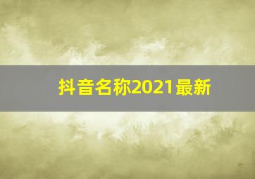 抖音名称2021最新