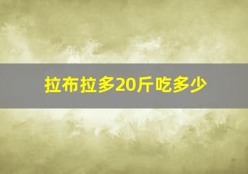 拉布拉多20斤吃多少