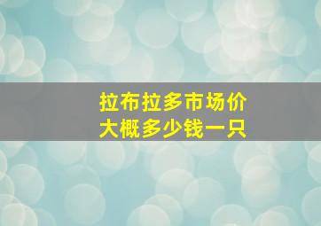 拉布拉多市场价大概多少钱一只