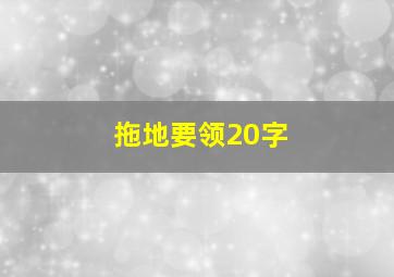 拖地要领20字