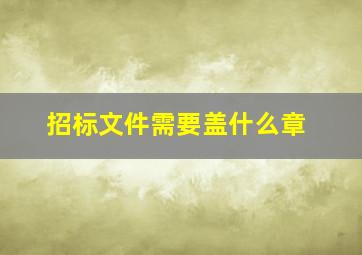 招标文件需要盖什么章