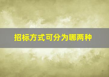 招标方式可分为哪两种