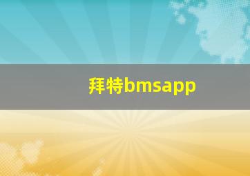 拜特bmsapp