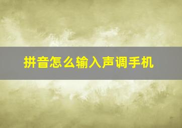 拼音怎么输入声调手机