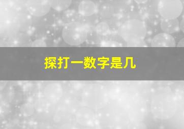 探打一数字是几