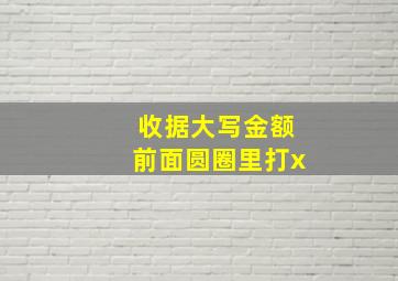 收据大写金额前面圆圈里打x