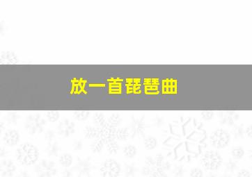 放一首琵琶曲