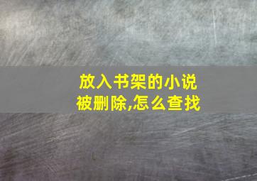 放入书架的小说被删除,怎么查找