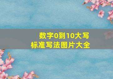 数字0到10大写标准写法图片大全