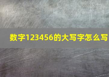 数字123456的大写字怎么写